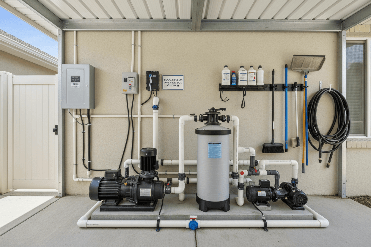 Professional pool equipment installation and maintenance